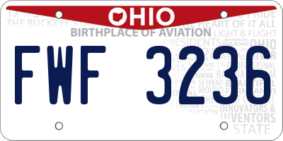 OH license plate FWF3236