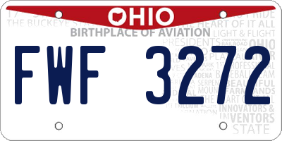 OH license plate FWF3272
