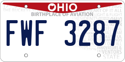 OH license plate FWF3287