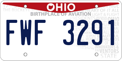 OH license plate FWF3291