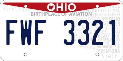 OH license plate FWF3321