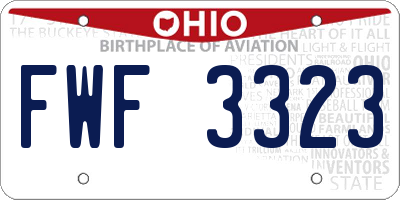 OH license plate FWF3323