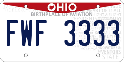OH license plate FWF3333