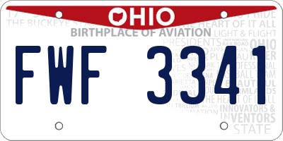 OH license plate FWF3341