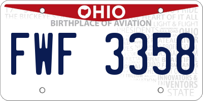 OH license plate FWF3358