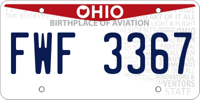 OH license plate FWF3367
