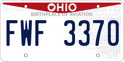 OH license plate FWF3370