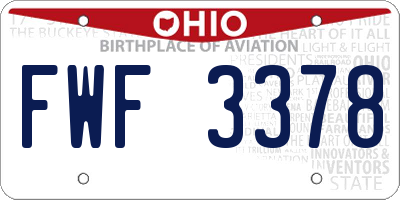 OH license plate FWF3378