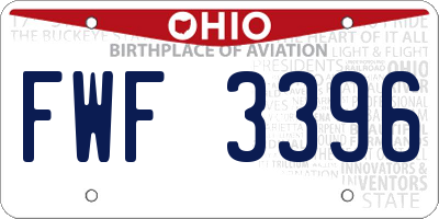 OH license plate FWF3396