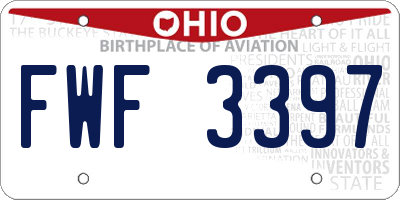 OH license plate FWF3397