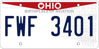 OH license plate FWF3401