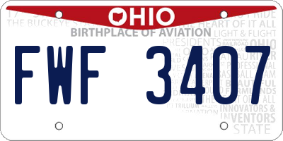 OH license plate FWF3407