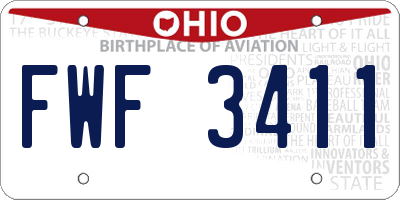 OH license plate FWF3411