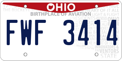 OH license plate FWF3414