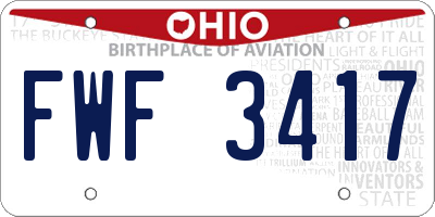 OH license plate FWF3417