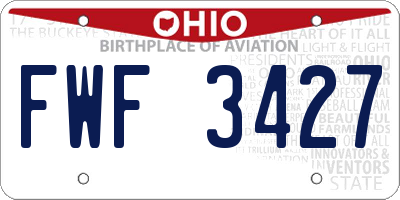 OH license plate FWF3427