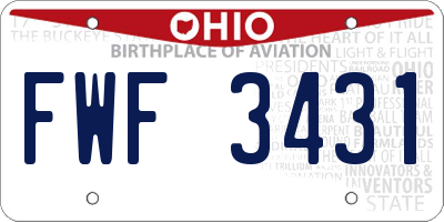 OH license plate FWF3431