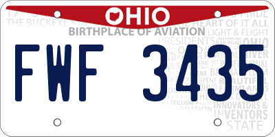 OH license plate FWF3435