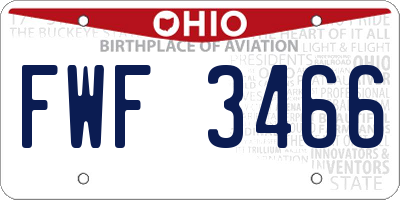 OH license plate FWF3466