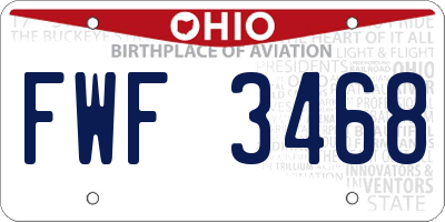 OH license plate FWF3468