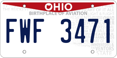 OH license plate FWF3471