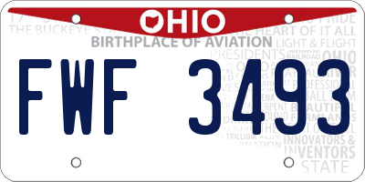 OH license plate FWF3493