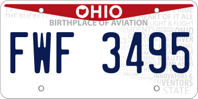 OH license plate FWF3495