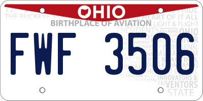 OH license plate FWF3506