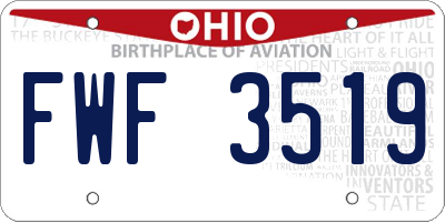 OH license plate FWF3519