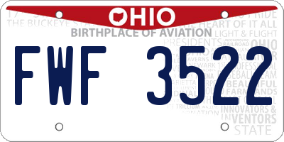 OH license plate FWF3522