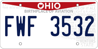 OH license plate FWF3532