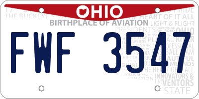 OH license plate FWF3547