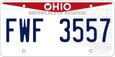 OH license plate FWF3557