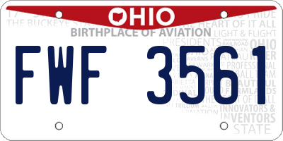 OH license plate FWF3561