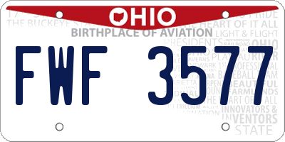 OH license plate FWF3577