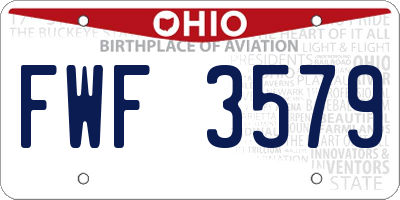 OH license plate FWF3579