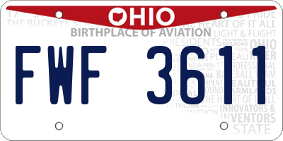 OH license plate FWF3611