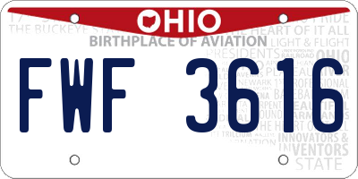 OH license plate FWF3616