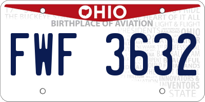 OH license plate FWF3632