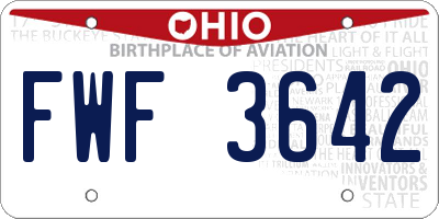 OH license plate FWF3642