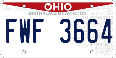 OH license plate FWF3664