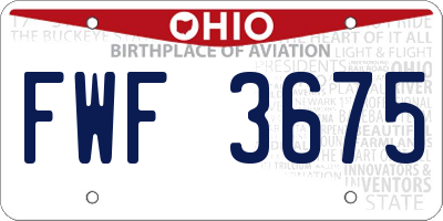 OH license plate FWF3675