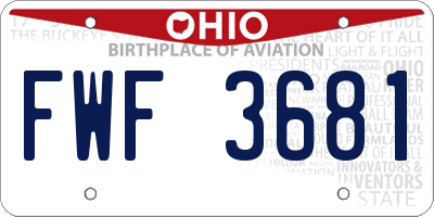 OH license plate FWF3681