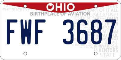 OH license plate FWF3687