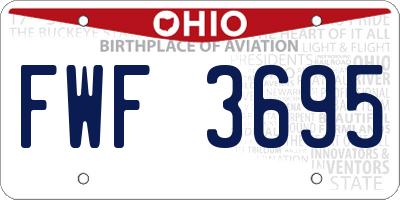 OH license plate FWF3695