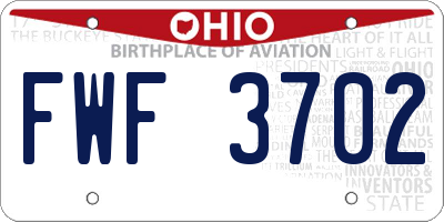 OH license plate FWF3702