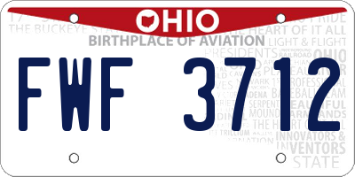 OH license plate FWF3712