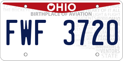 OH license plate FWF3720
