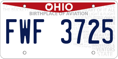 OH license plate FWF3725