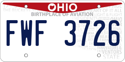 OH license plate FWF3726